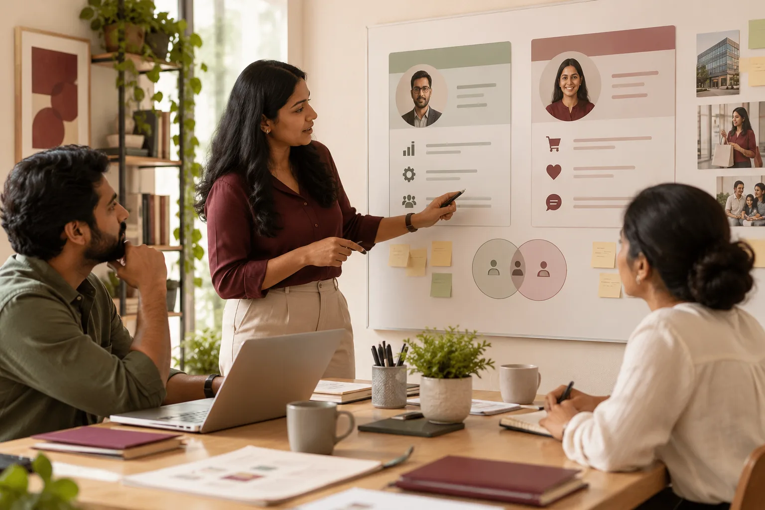 Editorial illustration for B2B and B2C buyer persona development