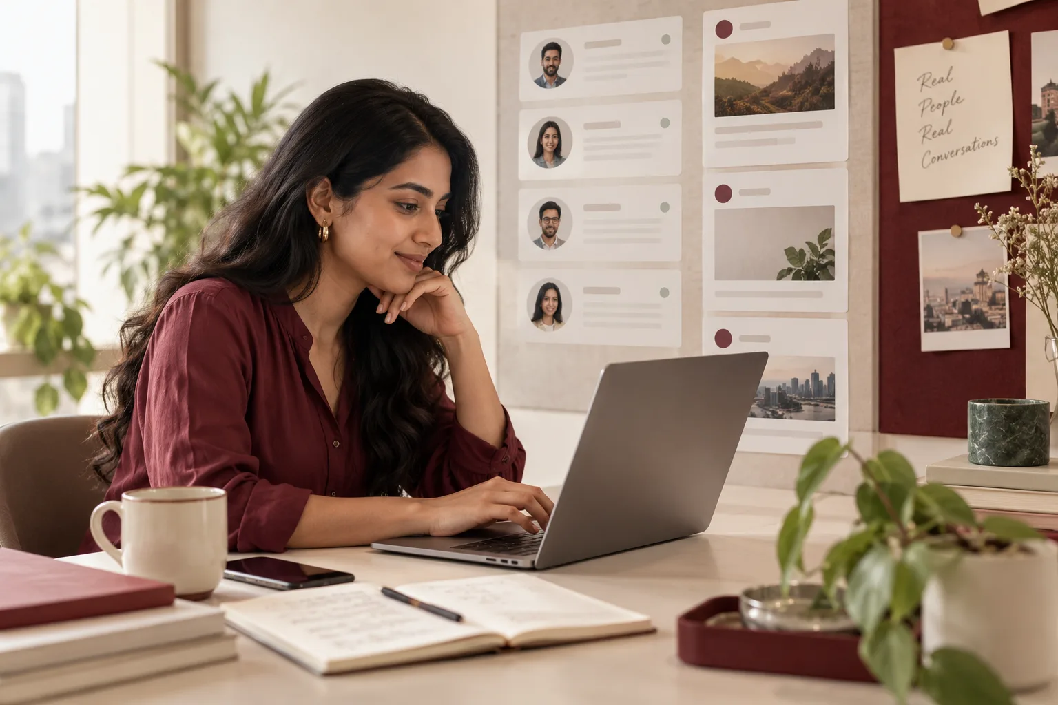 Editorial illustration for LinkedIn outreach and social selling